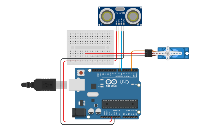 Circuit design Automated Production Line Sorting Control System - Tinkercad