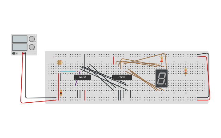 Circuit design 7 segment | Tinkercad