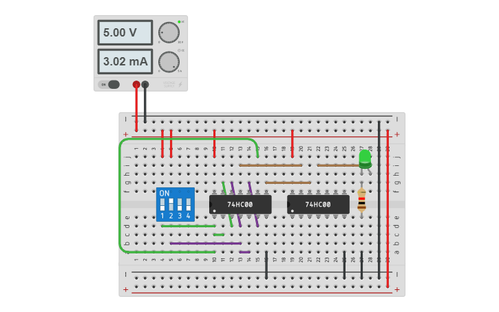 Circuit design XOR Gate using NAND - Tinkercad