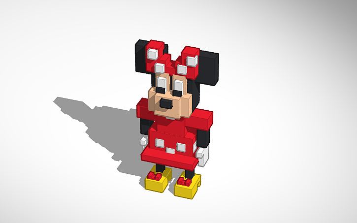 3D design 3d pixel minnie mouse | Tinkercad