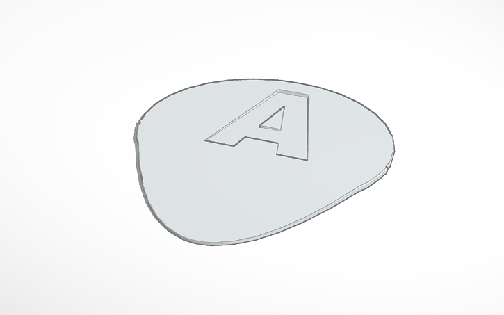 3D design A GUITAR PIC - Tinkercad