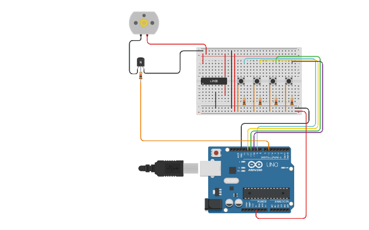 Circuit design 4 botton - Tinkercad