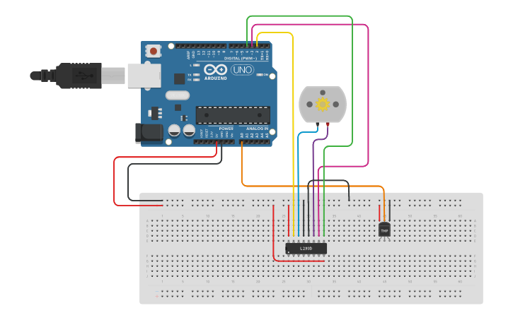 Circuit Design Arduino Bi Directional Dc Motor L293d Ic Temp Sensor