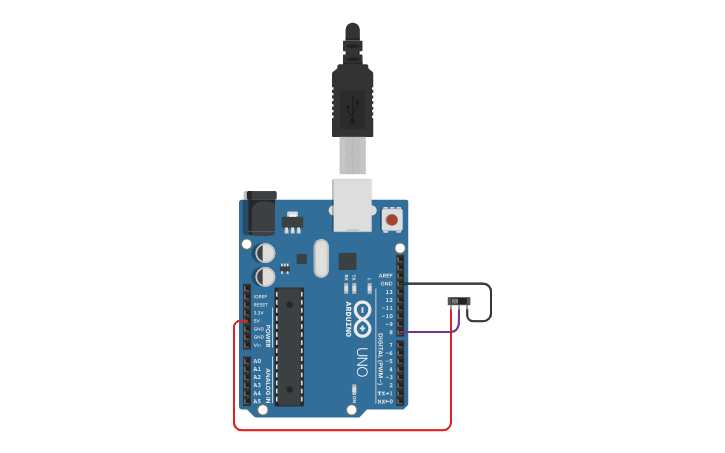 Circuit design 11. Connect switch to Arduino. | Tinkercad