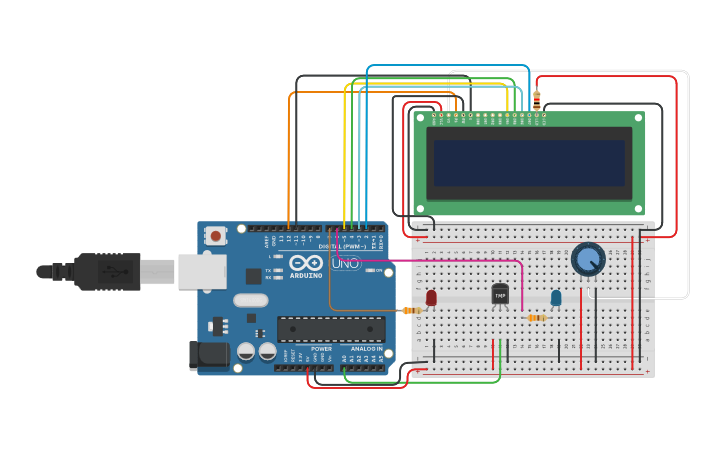 Circuit design LM35 - Tinkercad