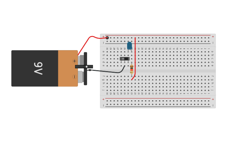 Circuit design 1 LED - Tinkercad
