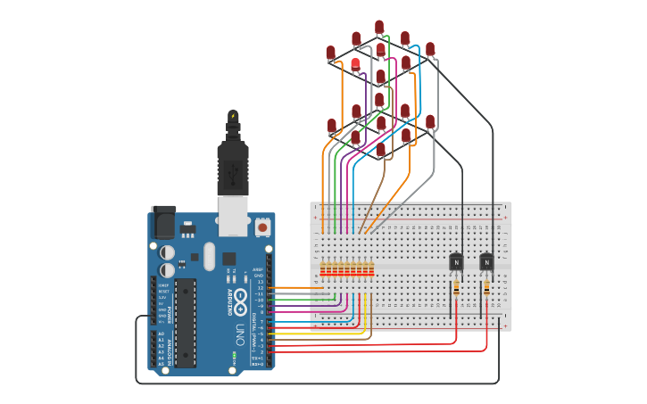 Circuit design Cubo LED - Tinkercad