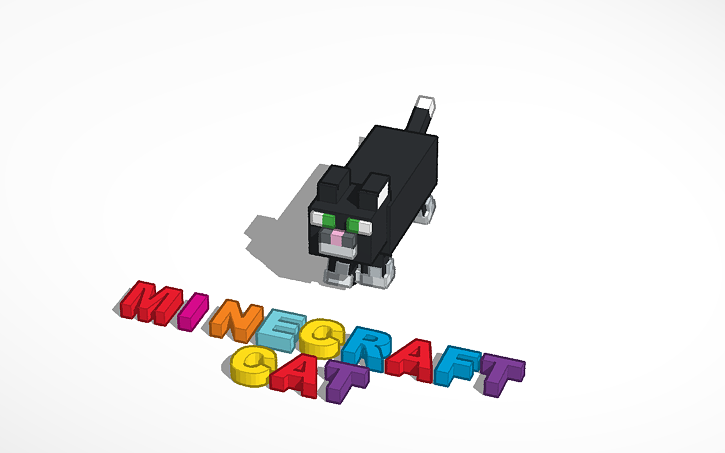 3D Design Minecraft Cat Tinkercad