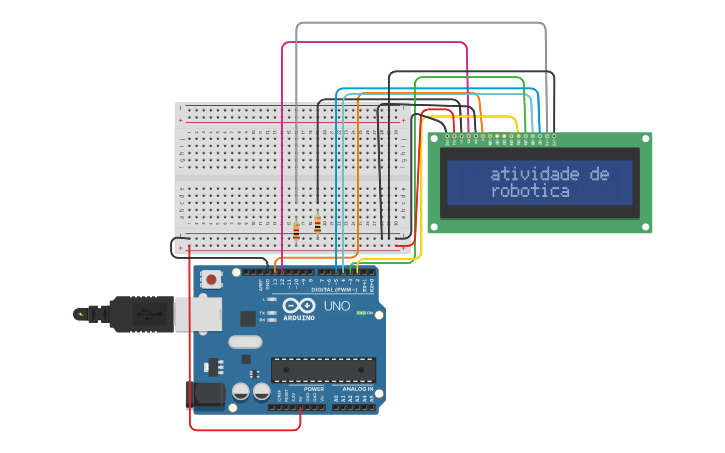 Circuit design atividade de robótica - Tinkercad