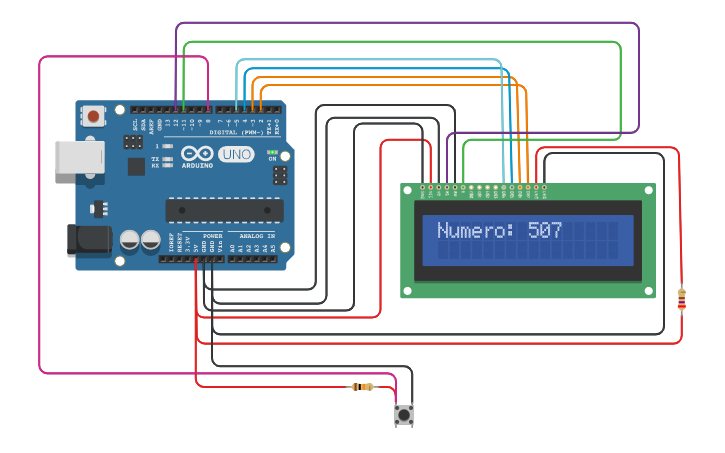 Circuit design Arduino LCD - Tinkercad