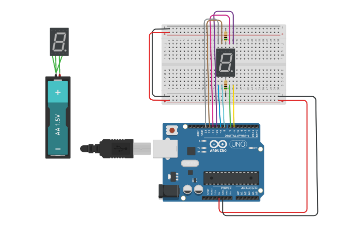 Circuit design To do in class 7-Segment part 1 | Tinkercad
