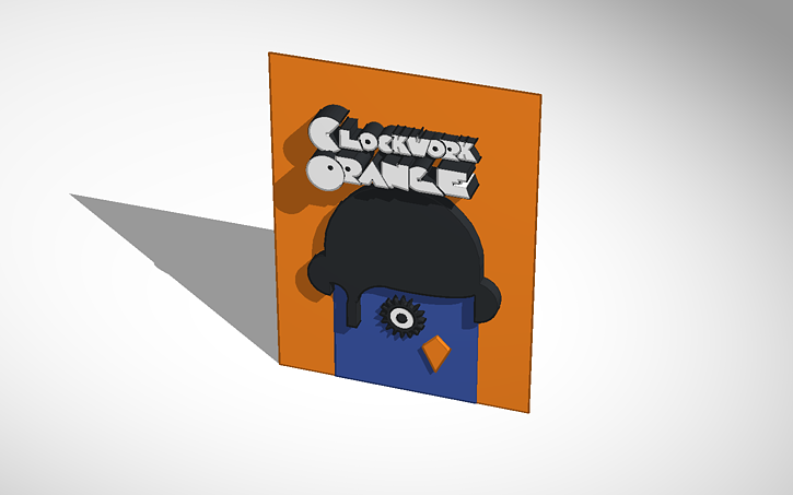 3D design Clockwork Orange Movie Poster #penguinmovieposter - Tinkercad