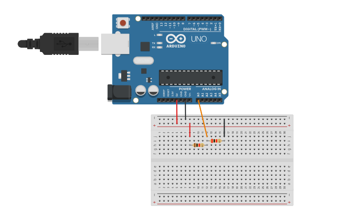 Circuit design Divisor de tensión arduino - Tinkercad