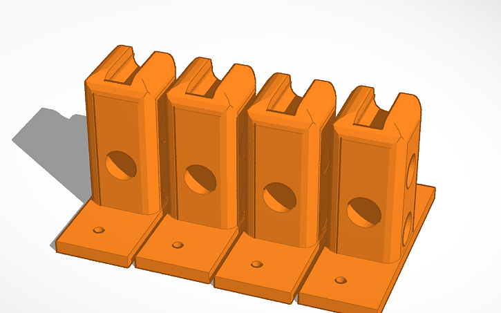 Thread Rod Cad 3D design x carrage ends 10mm threaded rods 8mm smooth | Tinkercad