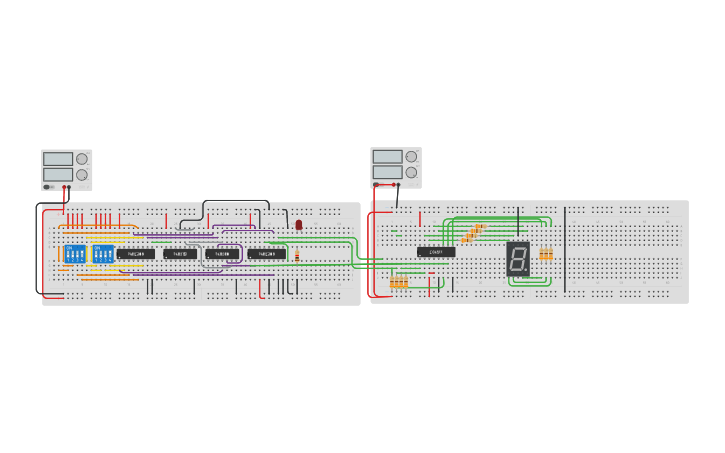 Circuit design 7 segment - Tinkercad