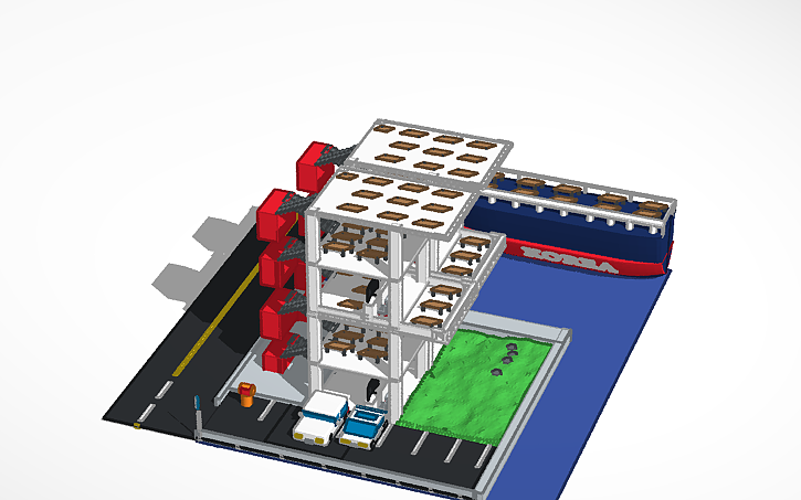 3D design modern building - Tinkercad
