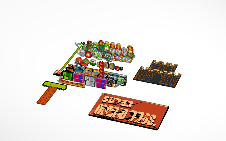 3D design Super Mario Bros. 8 bit sprites - Tinkercad