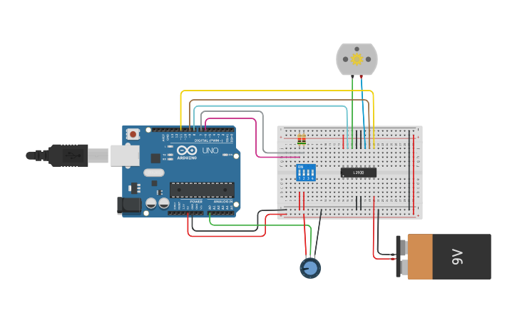 Circuit design Control Motor | Tinkercad