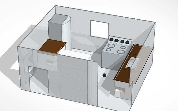 3D design contemporary Kitchen - Tinkercad