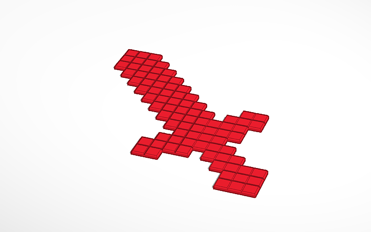 Minecraft Detailed Sword Design 3D design MINECRAFT SWORD - Tinkercad