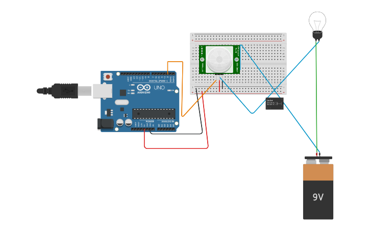 Circuit design Sensor PIR | Tinkercad