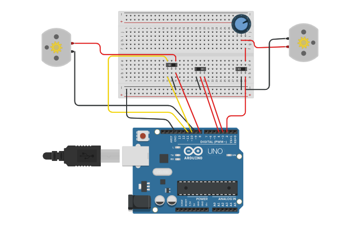 Circuit design motor controller using arduino - Tinkercad