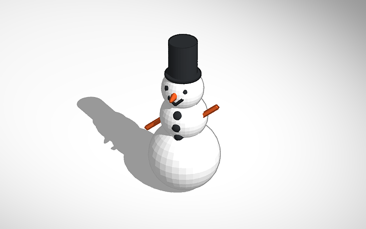 3D design Snow man - Tinkercad