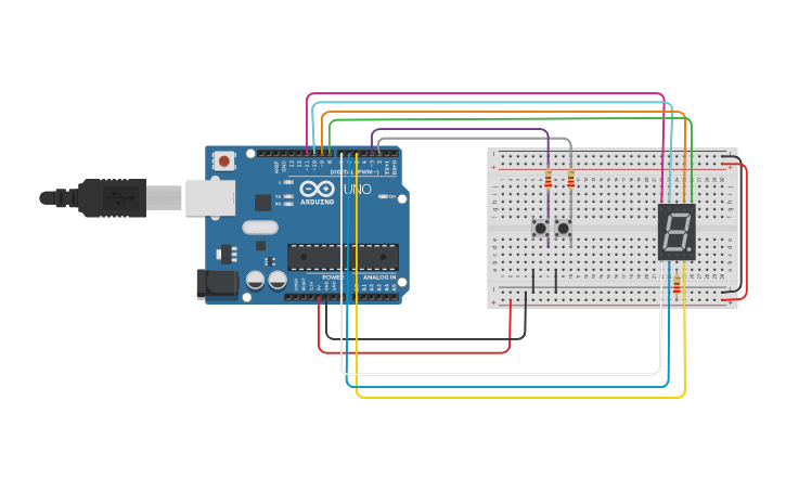 Circuit design Pulsadores | Tinkercad