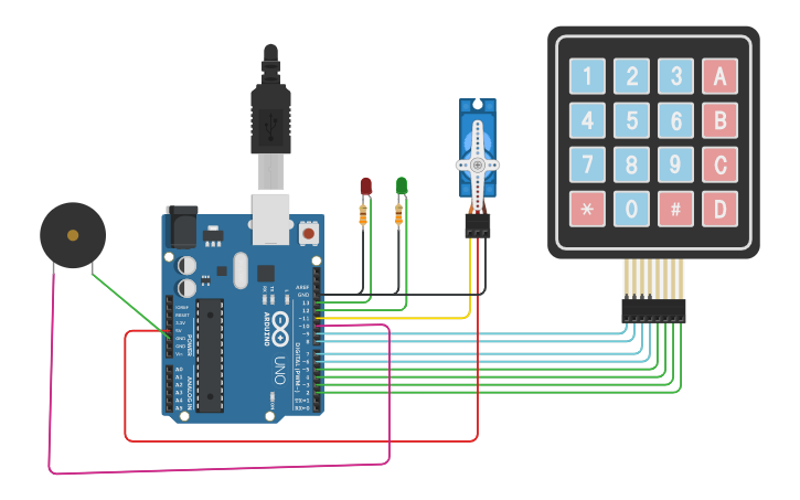 Circuit design Copy of keypad lab - Tinkercad