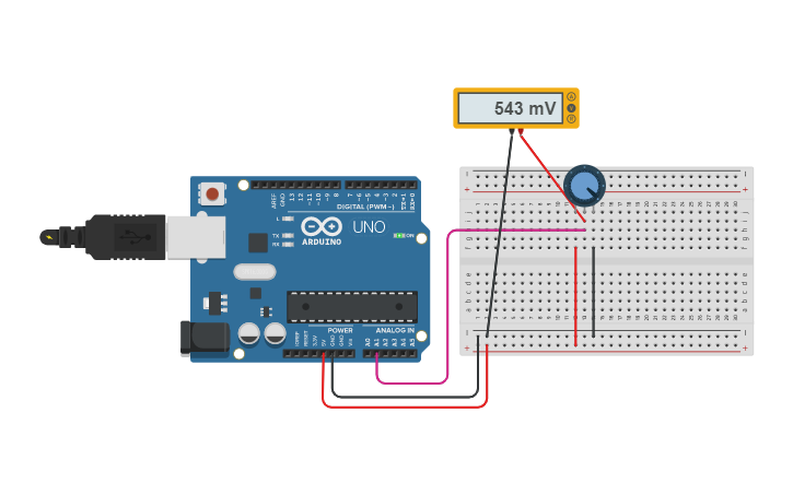 Circuit design potentiometer | Tinkercad