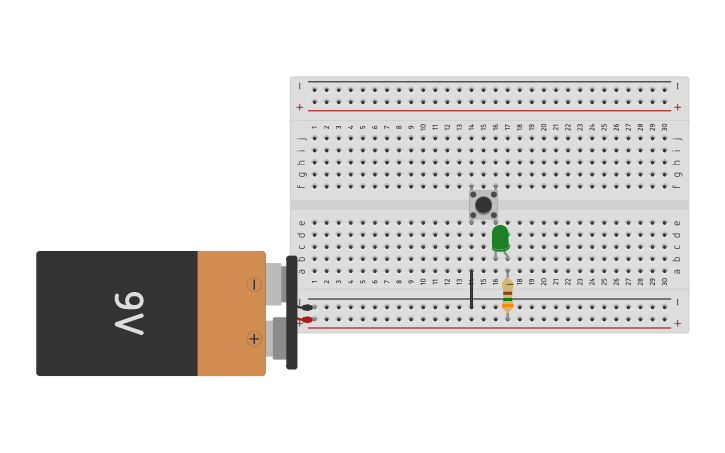 Circuit design Push button - Tinkercad