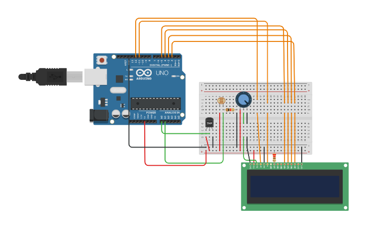 Circuit design Weather Monitoring System using Arduino - Tinkercad