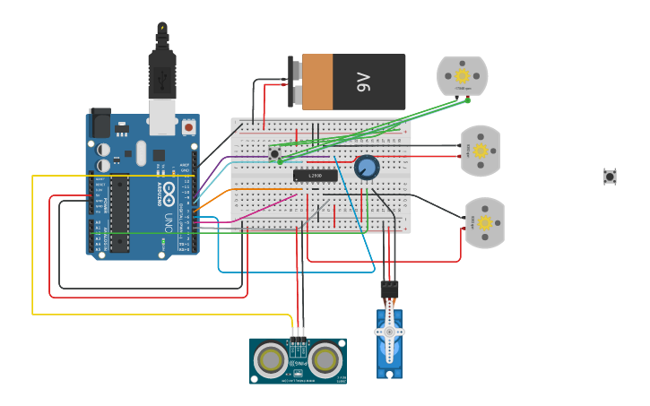 Arduino Car Wire Design Circuit design Arduino Carro 2WD - Tinkercad