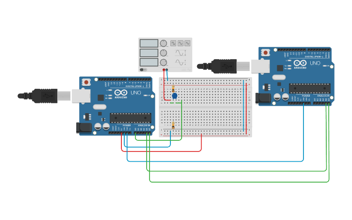 Circuit Design Filtro Paso Bajo 2 Arduinos Tinkercad