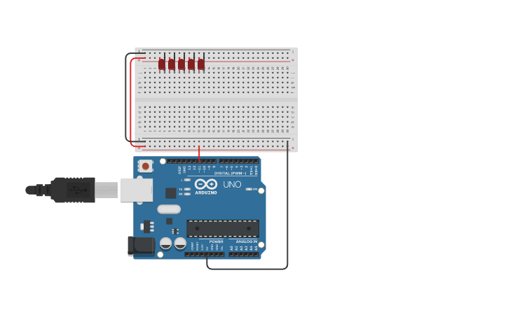 Circuit design LED PARPADEANTE ARDUINO UNO R3 - Tinkercad