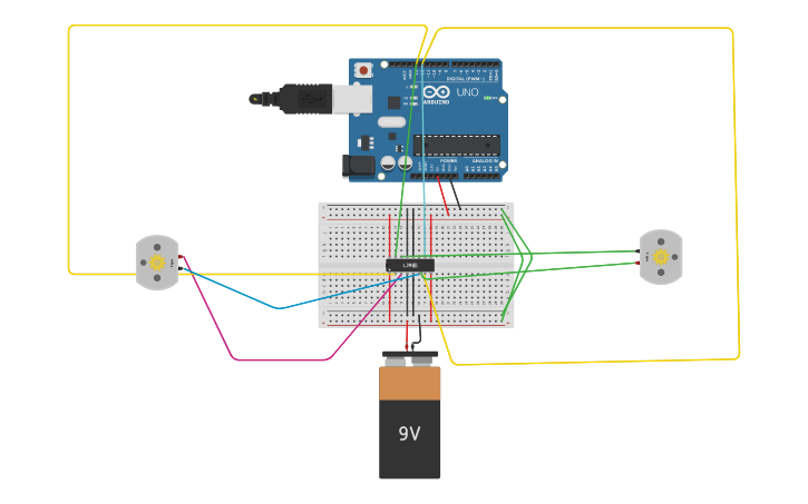 Circuit design DC motor | Tinkercad
