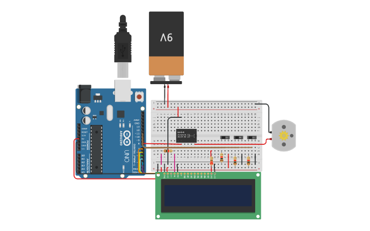 Circuit design Sistema automático de llenado de tanque - Tinkercad