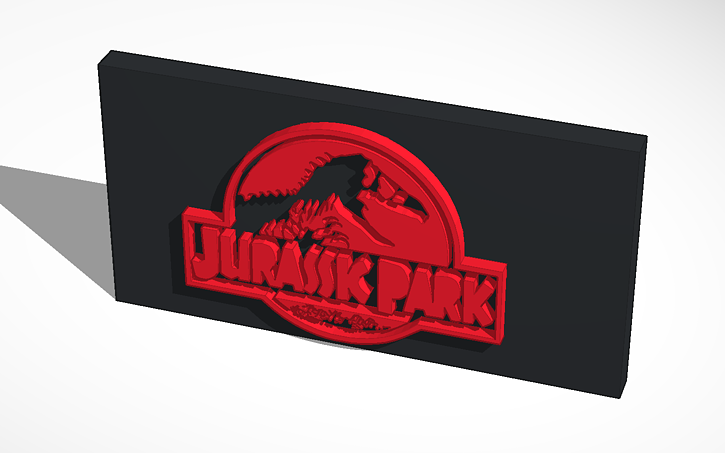 3d Design Jurassic Park Poster Penguinmovieposter Tinkercad 0340