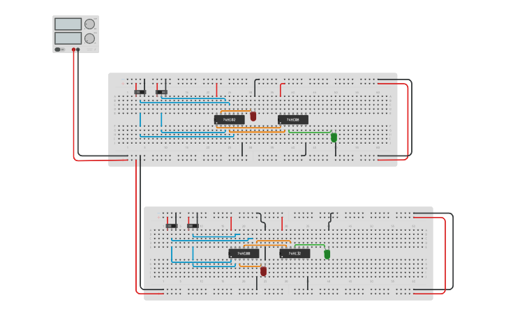 Circuit design De Morgan's Theorem(LAB 2) - Tinkercad