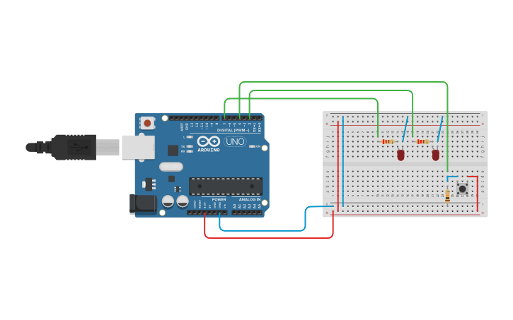 Circuit design Arduino 2D - Tinkercad