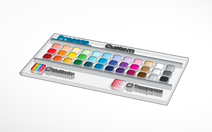 3D design Preset color palette - Tinkercad