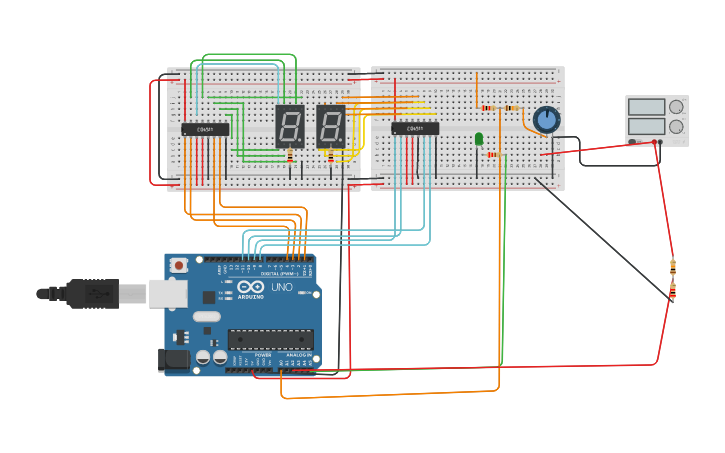 Circuit design 7 Segment Task 2 | Tinkercad