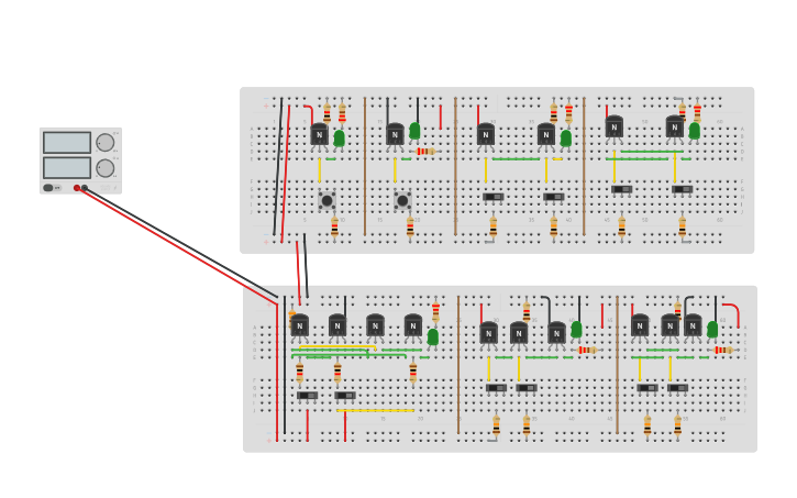 Circuit design logic gates using transistors - Tinkercad