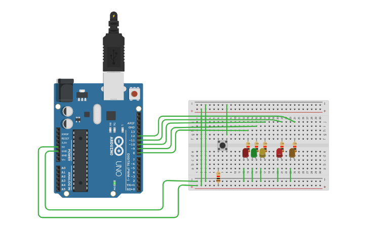 Circuit design SEMAFORO | Tinkercad