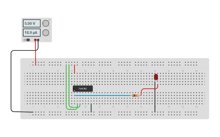 Circuit design Nor Gate | Tinkercad