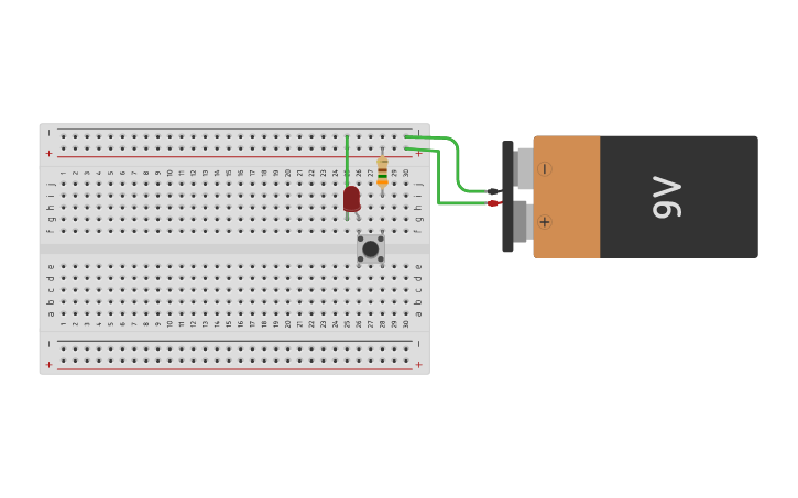 Circuit design Circuito de led y pulsador - Tinkercad