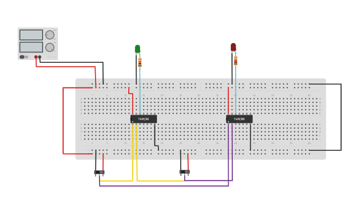 Circuit design Half Adder Using Logic Gates-CHN19CS007 - Tinkercad