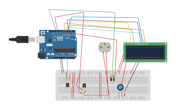 Circuit design Smart Irrigation System using Arduino - Tinkercad