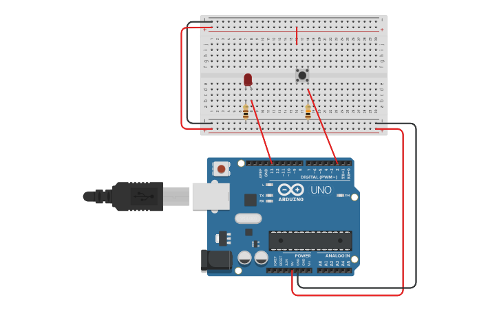 Circuit design Push Button Arduino Led - Tinkercad