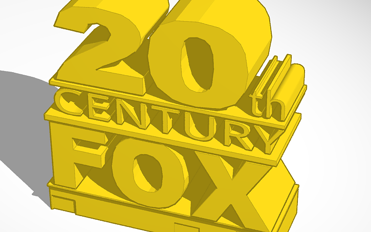 20th fox 3d. Tinkercad 20 век Фокс. 20th Century Fox. 20th. 20th Century Fox 3d Printed.